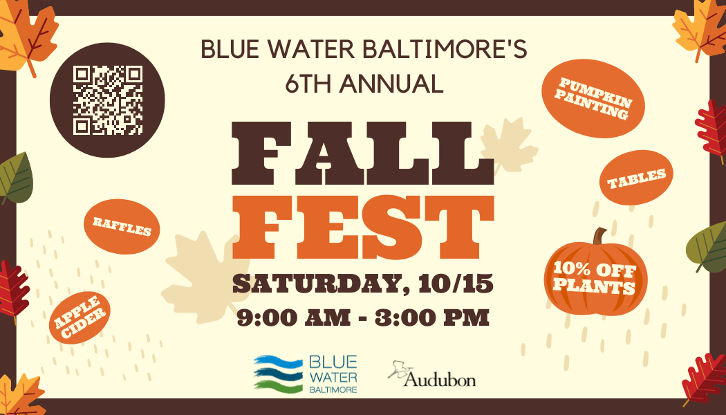 a fall festival poster for blue water baltimore's 6th annual