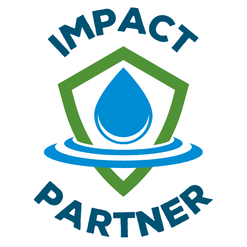 Logo, with the words Impact Partner, and a drop of water creating ripples.