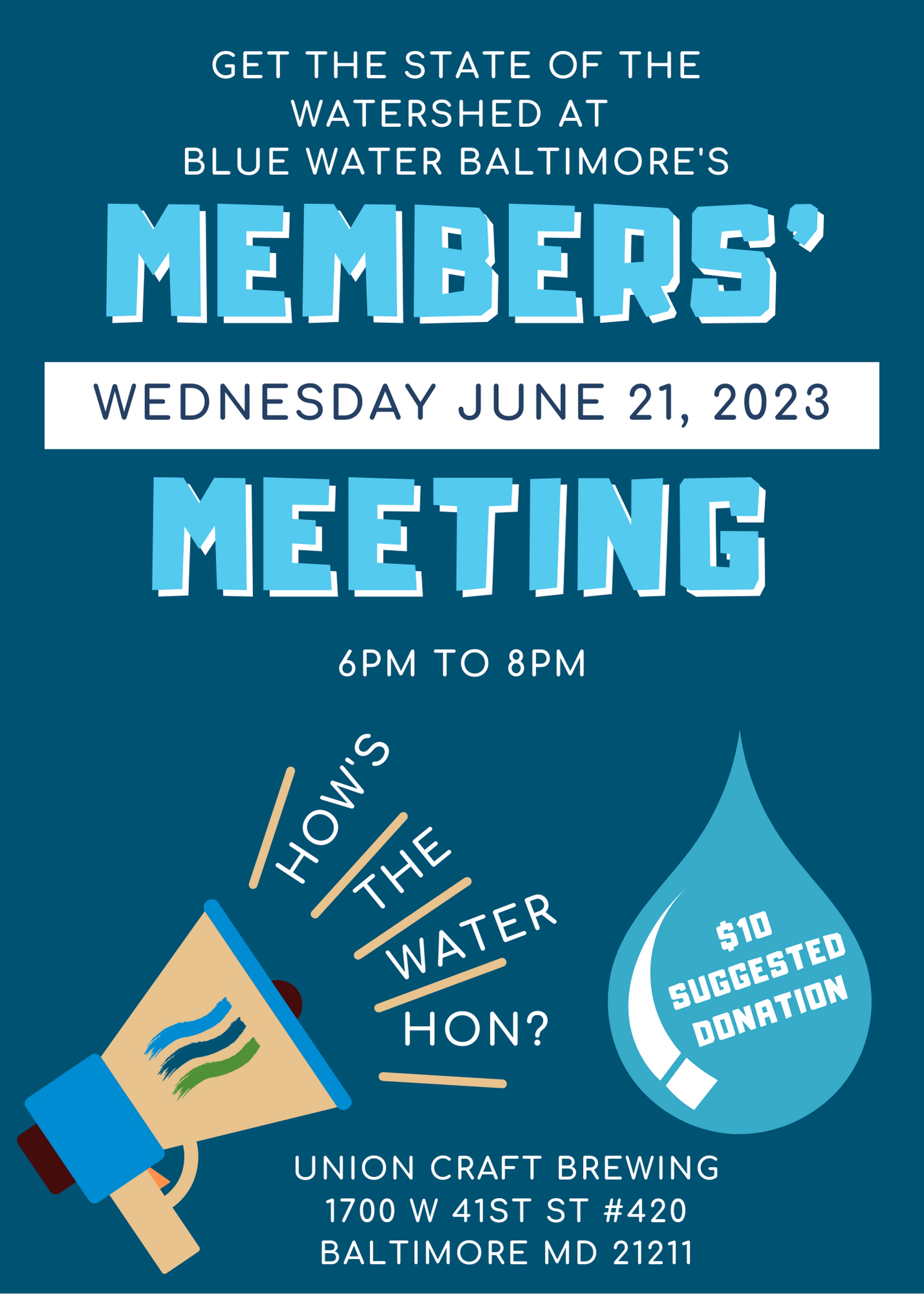 a poster for the blue water ballmore's meeting