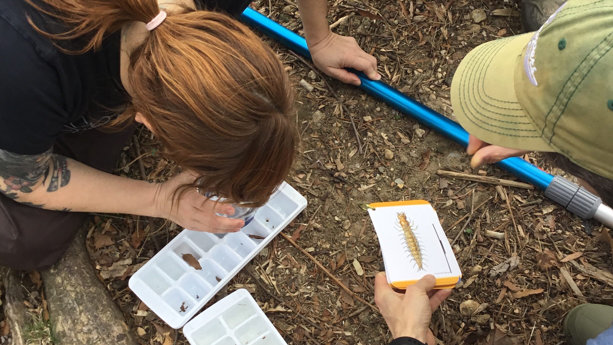 a group of people sitting on the ground working on a project