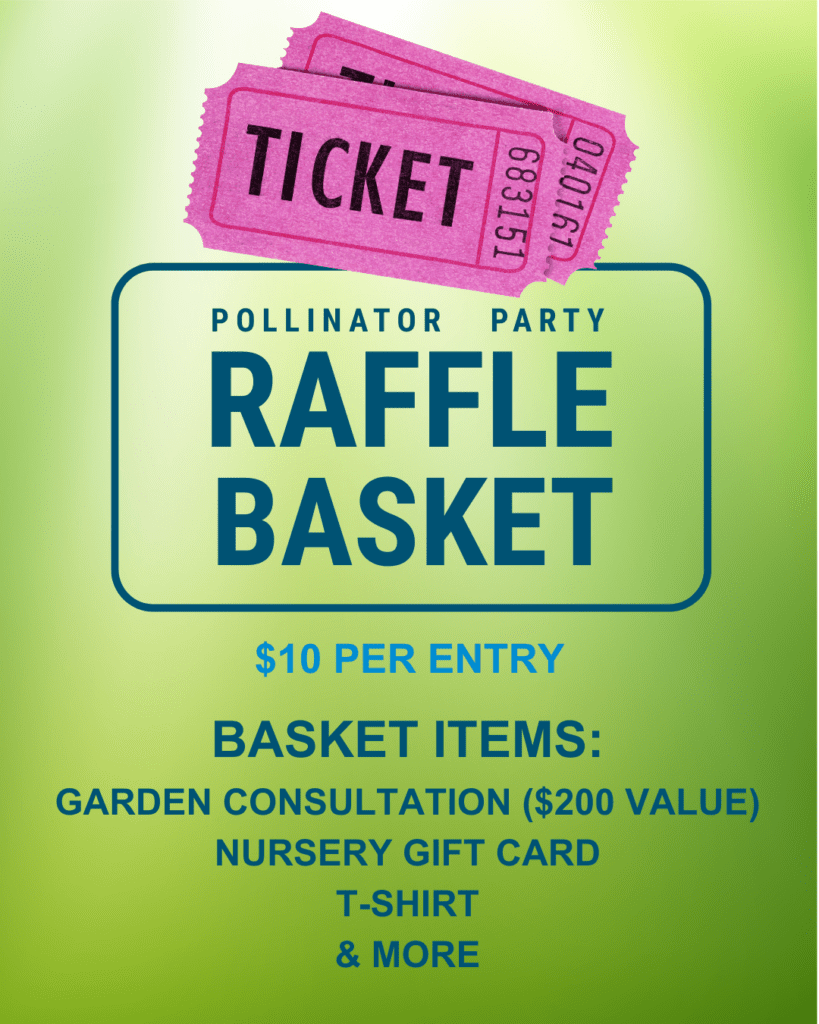 a ticket for raffle basket on a green background