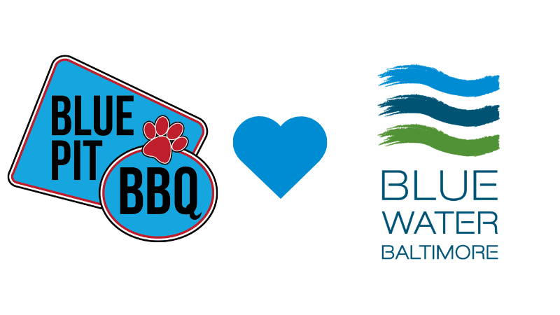 a blue heart and a blue water logo